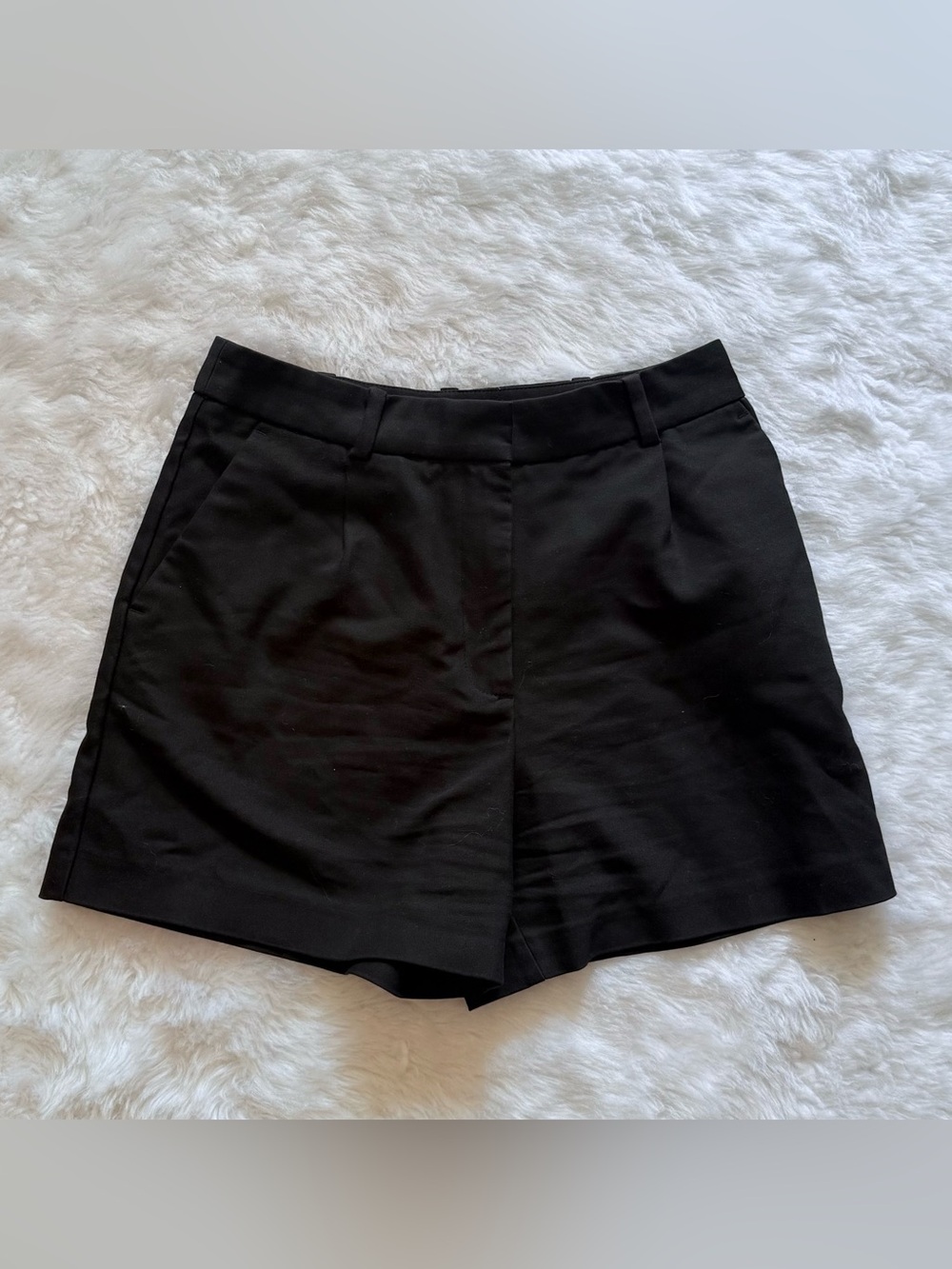Zara basic black high waisted dress shorts structured pockets - Picture 2 of 5